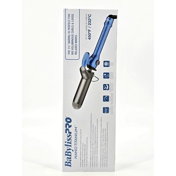 BaBylissPRO Nano Titanium 1 1/2" Spring Curling Iron BNT150S Hair Wand Tool New - Picture 8 of 11